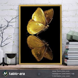 تابلو مدرن پروانه طلایی